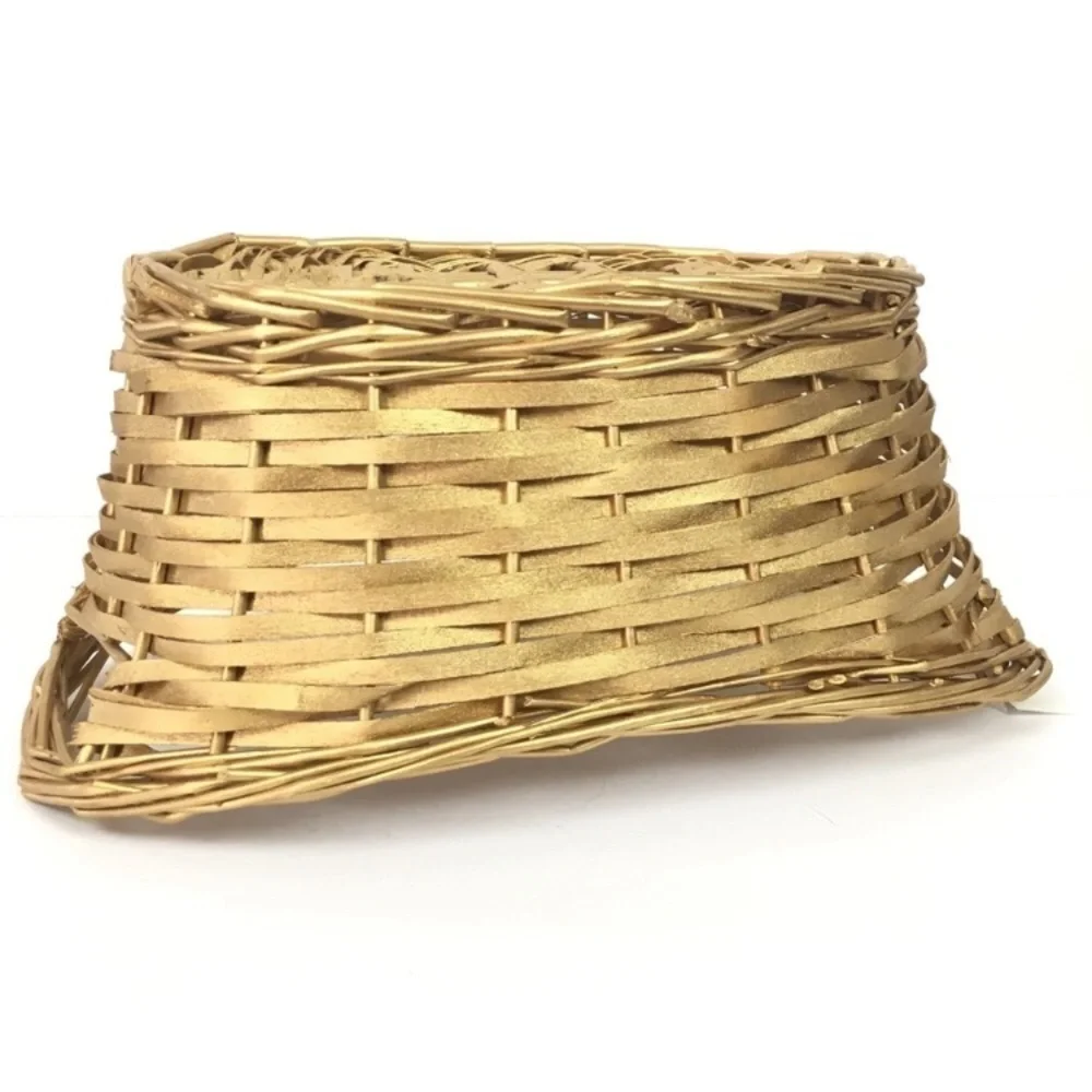 2 Baskets World Market Wood Metal Woven Cottagecore Cabincore Coastal Grandma